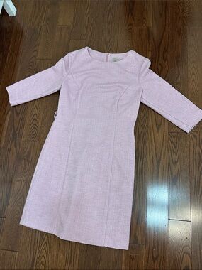 Rinascimento Soft Pink Textured Long-Sleeve Sheath Dress